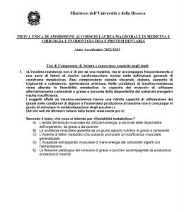 Test ammissione medicina 22 - pagina 1